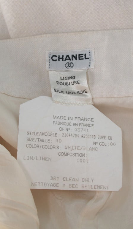 Chanel white linen culotte 5