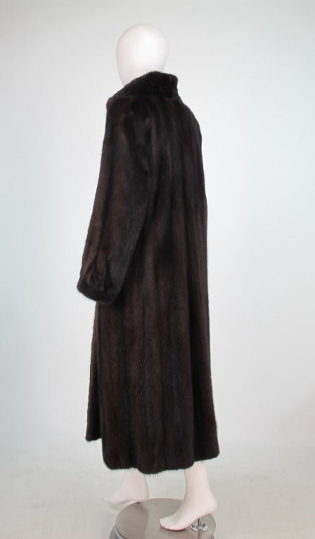 Women's 1990s dark full length mink coat