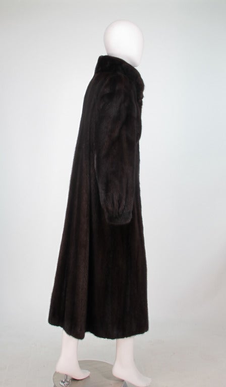 1990s dark full length mink coat 2