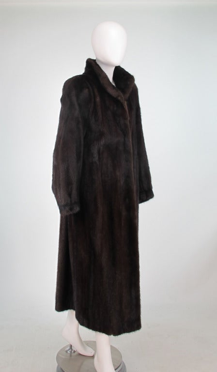 1990s dark full length mink coat 4