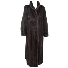 Vintage 1990s dark full length mink coat