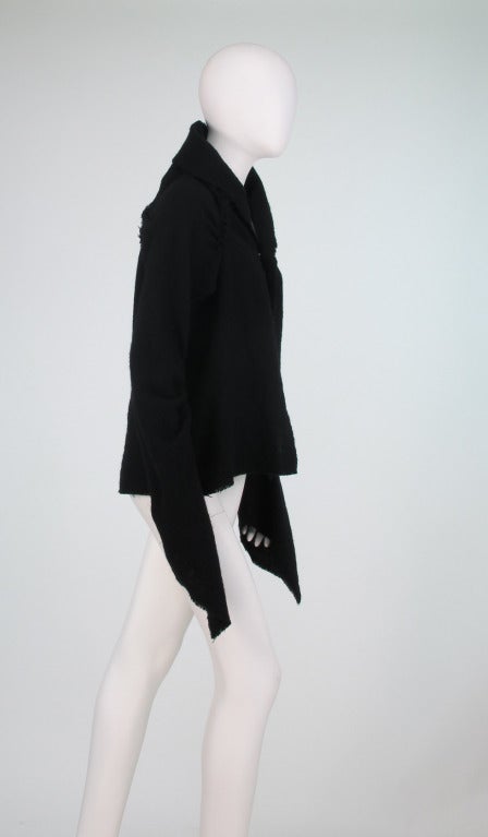 Comme des Garcons black woven wool jacket In Excellent Condition In West Palm Beach, FL