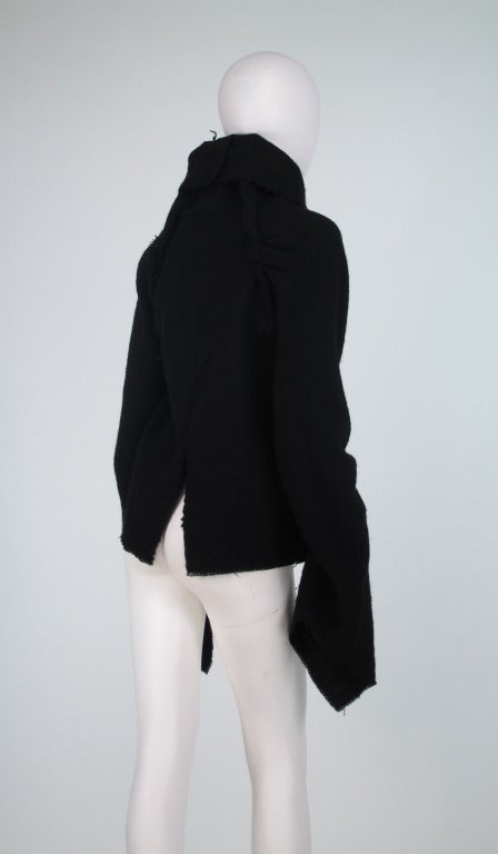 Women's Comme des Garcons black woven wool jacket