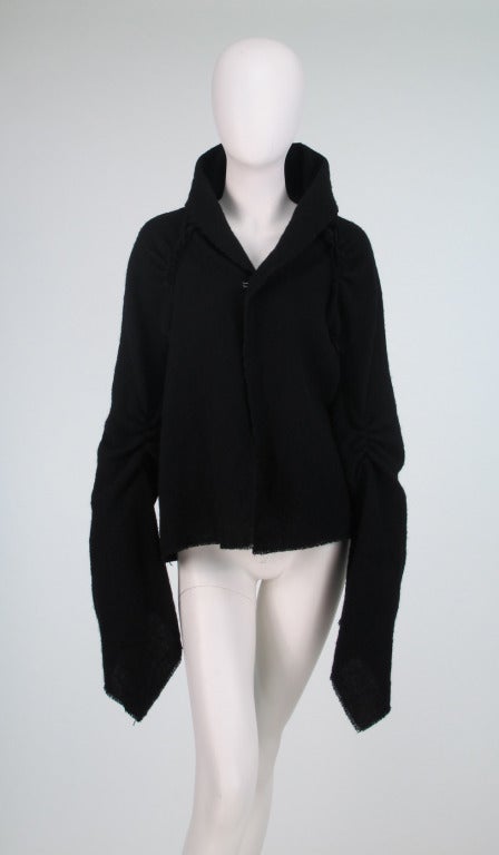 Comme des Garcons black woven wool jacket 5