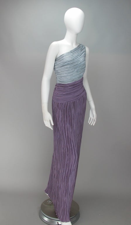 Mary McFadden one shoulder Grecian gown 3