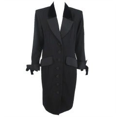 Vintage 1990s Yves St Laurent black tuxedo coat YSL