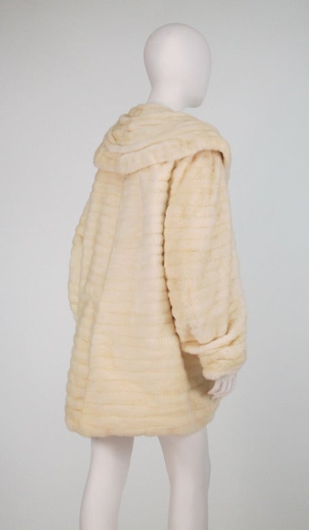 1930s ermine fur coat with large shawl collar 1