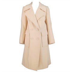 Vintage 1970s Yves St Laurent ivory cashmere polo coat YSL