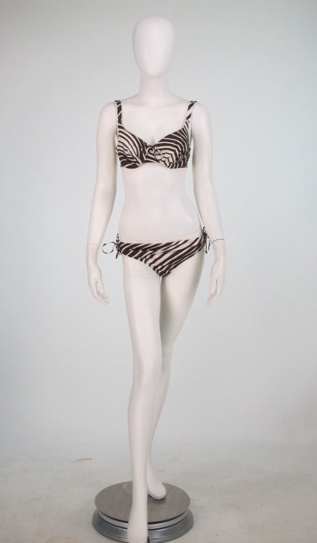 Women's 1960s Swim Bali 4pc. resortwear mix print bikini & coverup