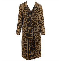 manteau imprimé léopard Lawrence of London des années 1960