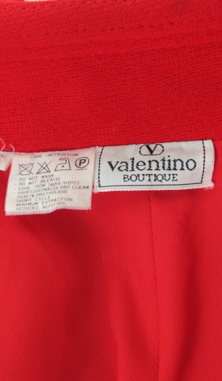 1990s Valentino Boutique red wool crepe princess coat 5