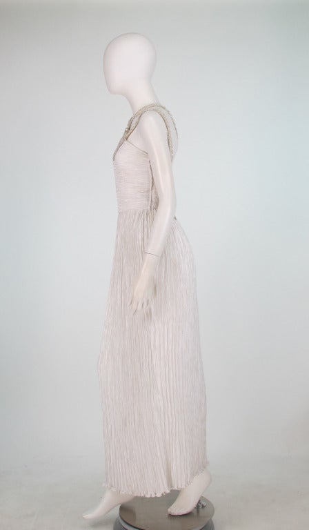 1980s Mary McFadden Couture white cage back gown In Excellent Condition In West Palm Beach, FL