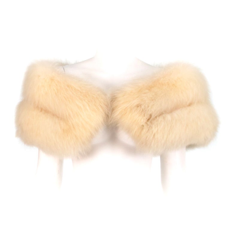 1950s white fox fur stole eveing wrap