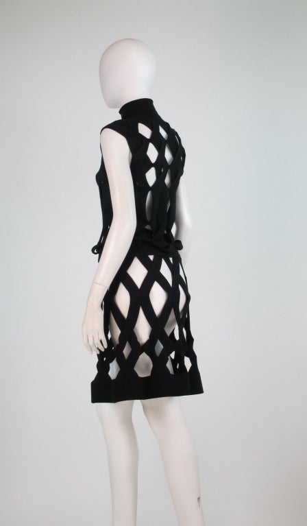 Women's Giorgio Armani black knitted cage top & skirt
