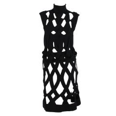 Giorgio Armani black knitted cage top & skirt