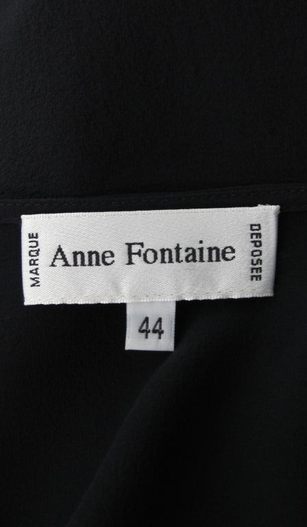 Anne Fontaine black silk chiffon poet sleeve blouse 4