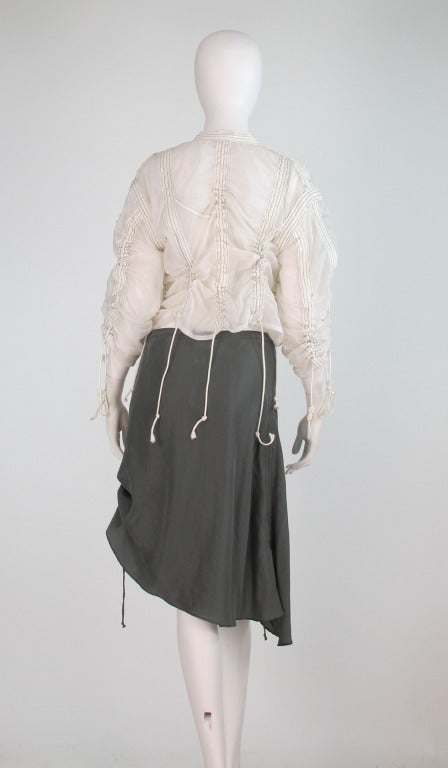 1980s Classic Norma Kamali parachute collection top & skirt 1