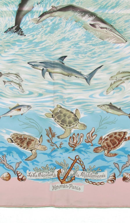 Hermes La Vie Precieuse de la Mediterranne silk twill scarf
