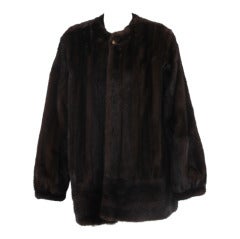 Vintage 1990s dark almost black ranch mink jacket
