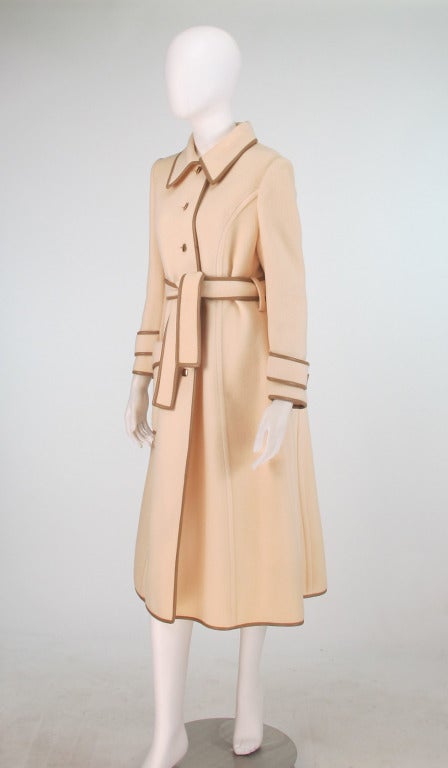 1979s Dia Diodato winter white double face wool trench coat