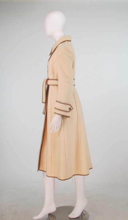 1979s Dia Diodato winter white double face wool trench coat In Excellent Condition In West Palm Beach, FL