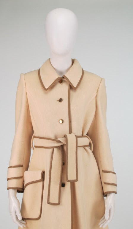 1979s Dia Diodato winter white double face wool trench coat 4