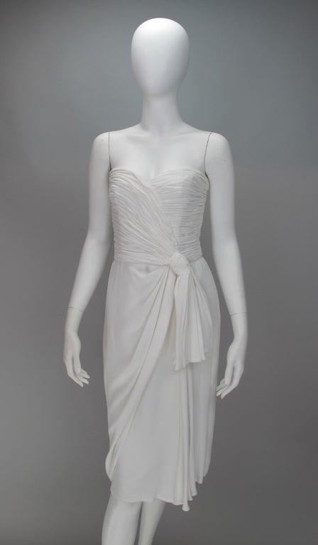 Jean-Louis Scherer white strapless sarong dress 3