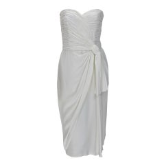 Jean-Louis Scherer white strapless sarong dress