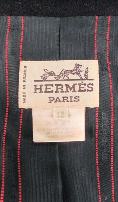 1990s Hermes black cashmere polo coat 6