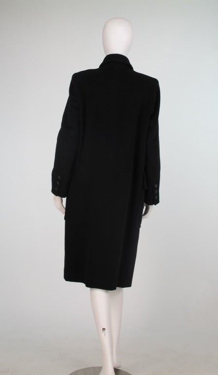 1990s Hermes black cashmere polo coat 1