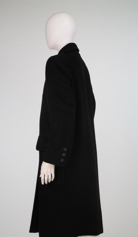 1990s Hermes black cashmere polo coat at 1stDibs