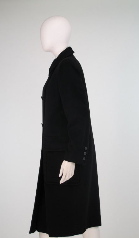 1990s Hermes black cashmere polo coat 3