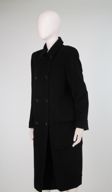 1990s Hermes black cashmere polo coat 4