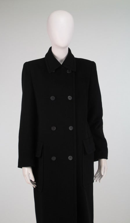 1990s Hermes black cashmere polo coat 5