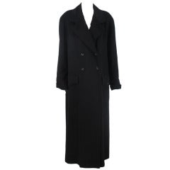 1996 Chanel luxurious black cashmere polo coat