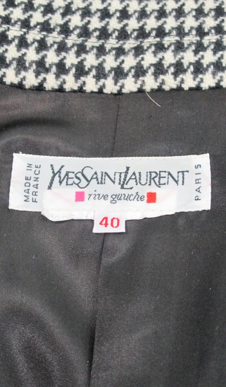 1990s Yves St Laurent cashmere patch pocket blazer in houndstooth check 5