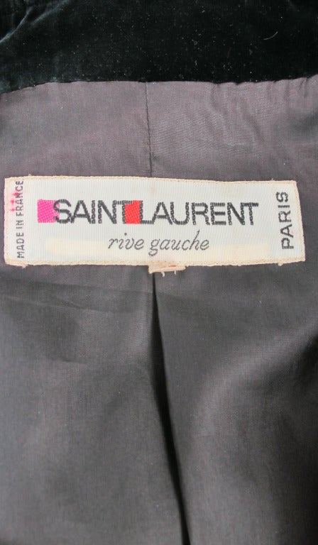 1970s Yves St Laurent YSL black velvet poet jacket 6