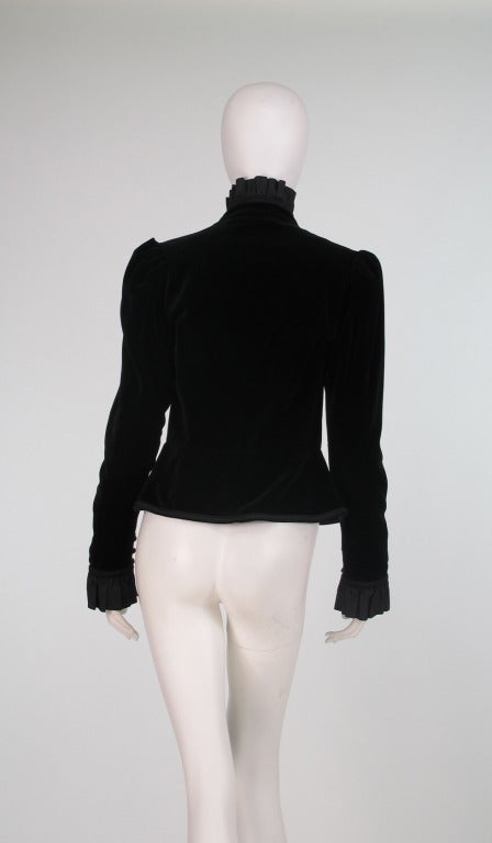 1970s Yves St Laurent YSL black velvet poet jacket 3