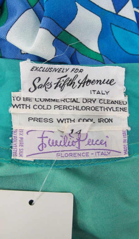 1960s Pucci silk palazzo plunge jumpsuit 6