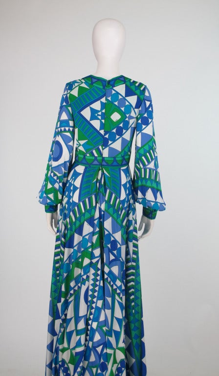 1960s Pucci silk palazzo plunge jumpsuit 1
