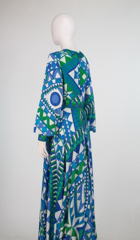 1960s Pucci silk palazzo plunge jumpsuit 2
