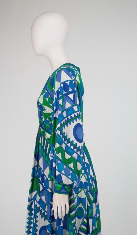 1960s Pucci silk palazzo plunge jumpsuit 3