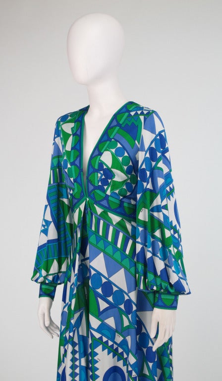 1960s Pucci silk palazzo plunge jumpsuit 4