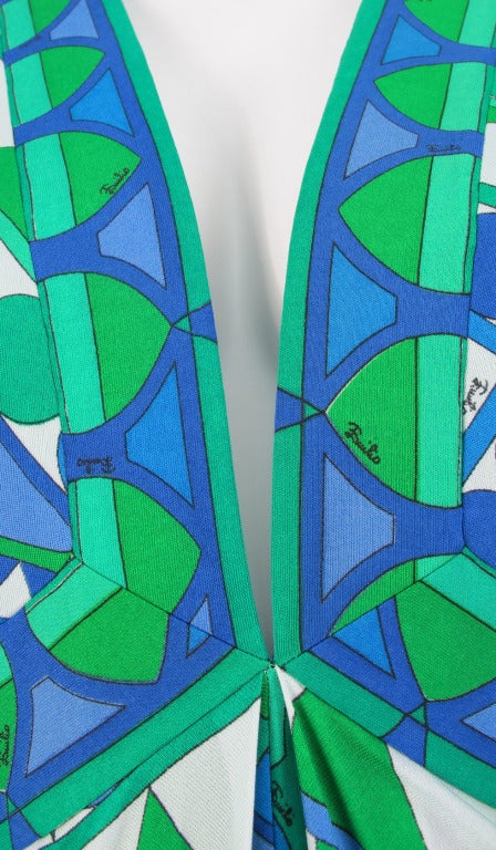 1960s Pucci silk palazzo plunge jumpsuit 5