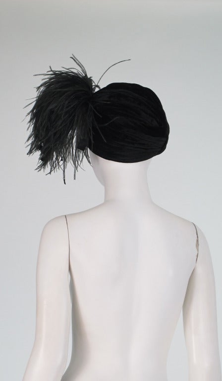 1960s Graham Smith feather turban hat 1