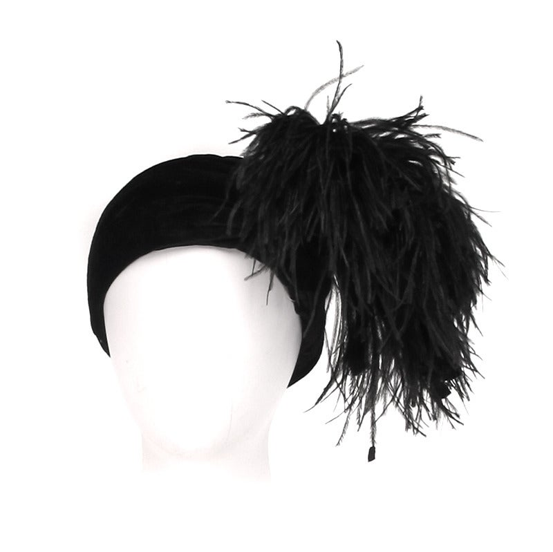 1960s Graham Smith feather turban hat