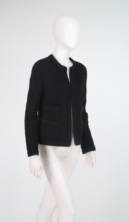 short black boucle jacket