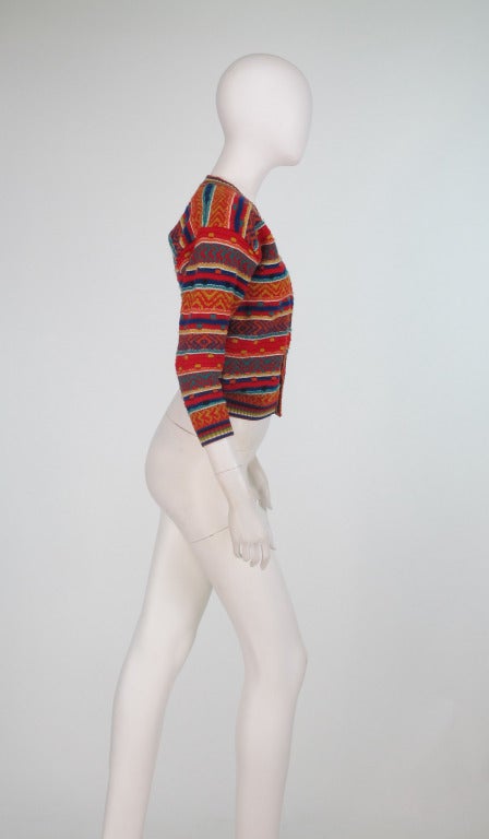 1960s early Missoni folkloric knit sweater In Excellent Condition In West Palm Beach, FL