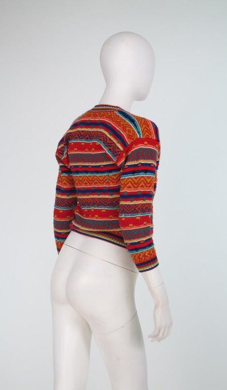 Women's 1960s early Missoni folkloric knit sweater