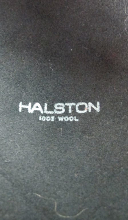 1960s Halston black felt cocktail hat with rhinestone trim 4